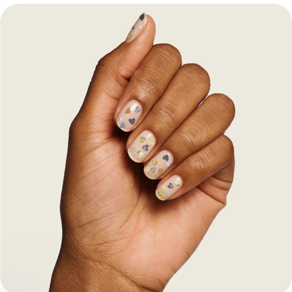 DO NOT BUY!!! Olive & June BIGGEST FAN gold + silver heart confetti polish NEW - Picture 2 of 5